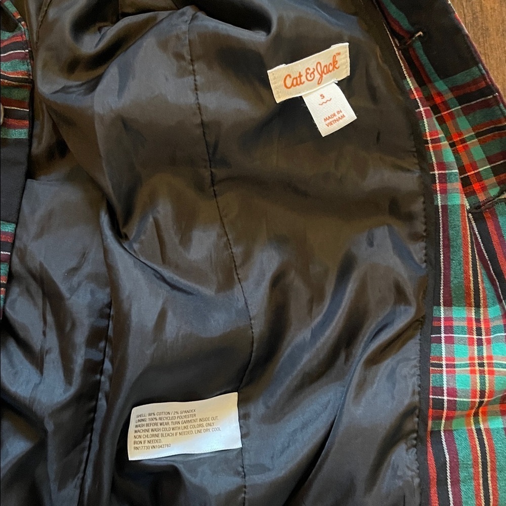 Cat & Jack Multicolor Plaid Suit Boys SZ 5 - Picture 4 of 11